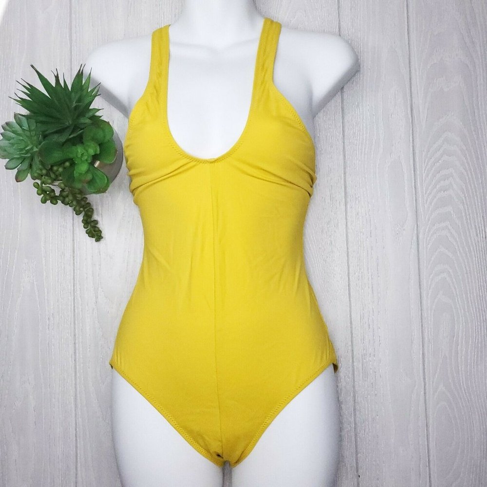 Solid & Striped Back Crisscross Size M Yellow - image 2